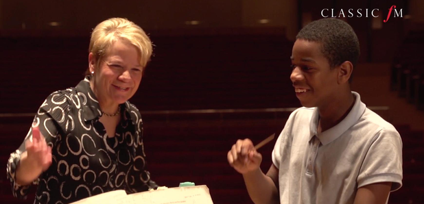 Marin Alsop conducting masterclass